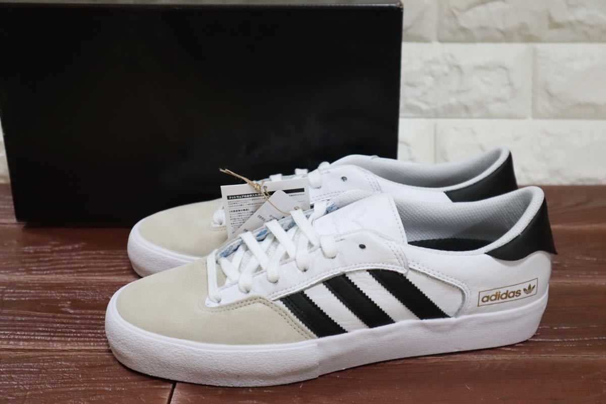 新品 26.5㎝ アディダス adidas マッチブレイクスーパー　メンズ　スケートボードシューズ レザー　白　黒　ホワイト　FY0510_画像1