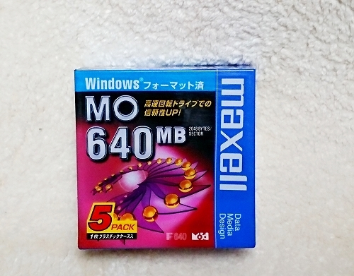  free shipping *MO disk 640MB 5 pieces set new goods unopened maxell Windows format settled 