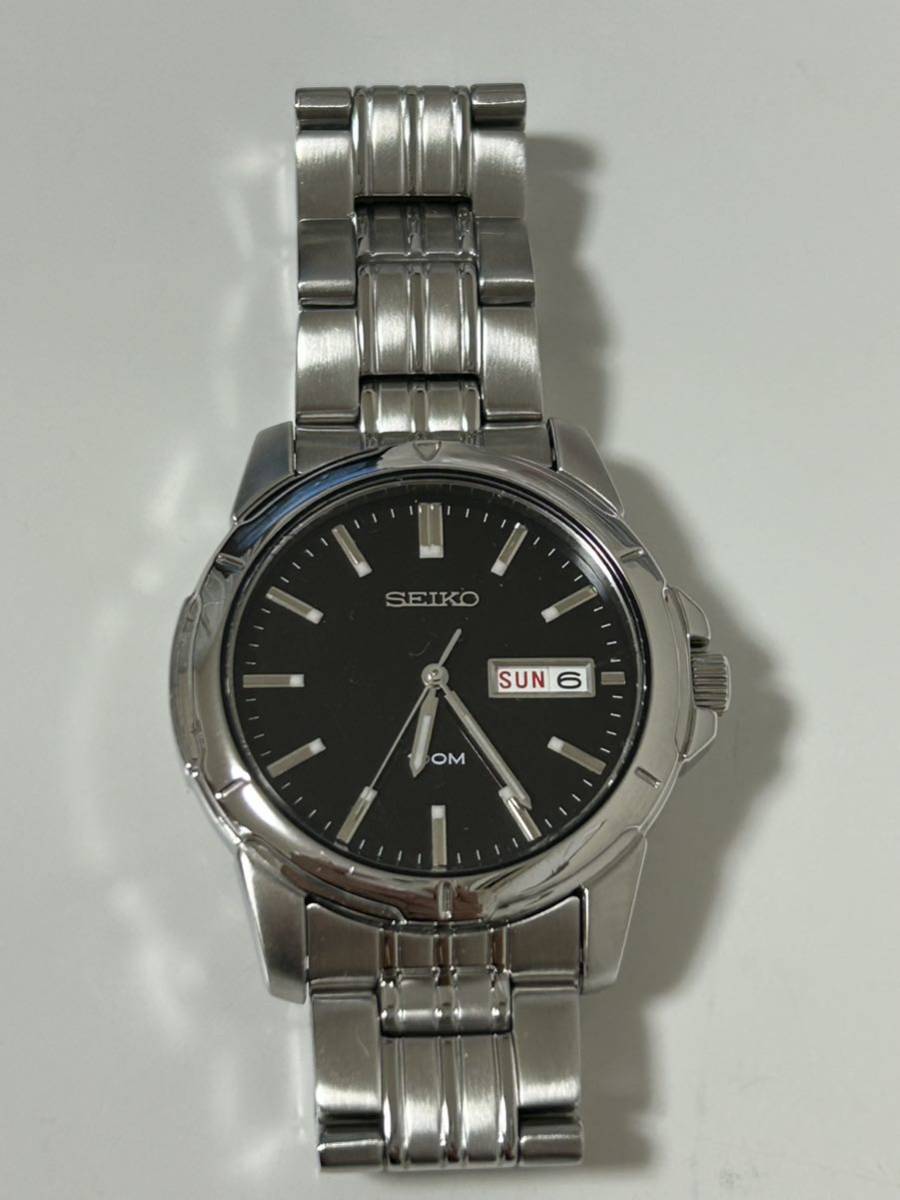 稼働品 SEIKO セイコー 腕時計 クォーツ デイデイト 黒文字盤 7N43