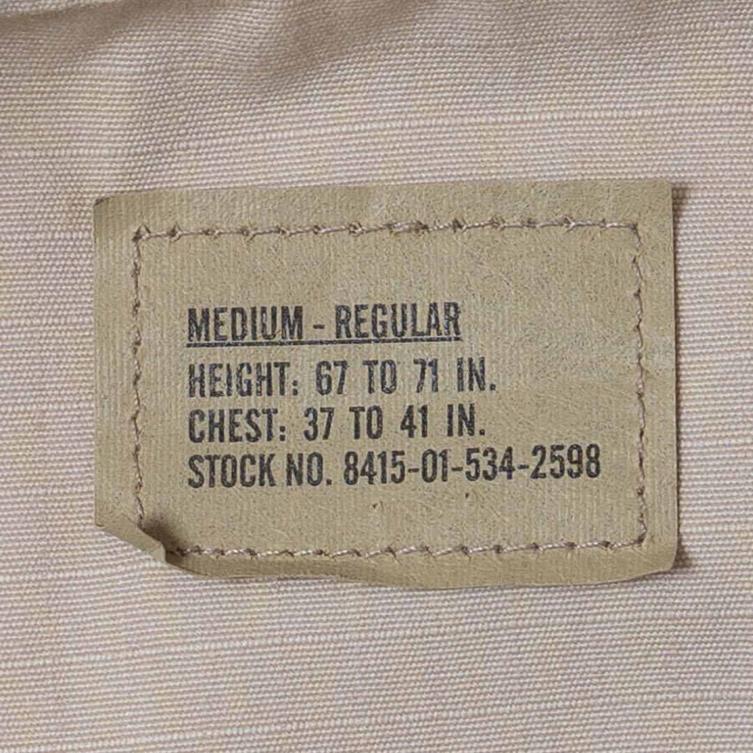 デッドストック 米軍実物 BDUジャケット タンカラー 無地 US ARMY アメリカ軍 Vintage シャツ M-R MEDIUM REGULAR Mサイズ ベージュ カーキ_画像4