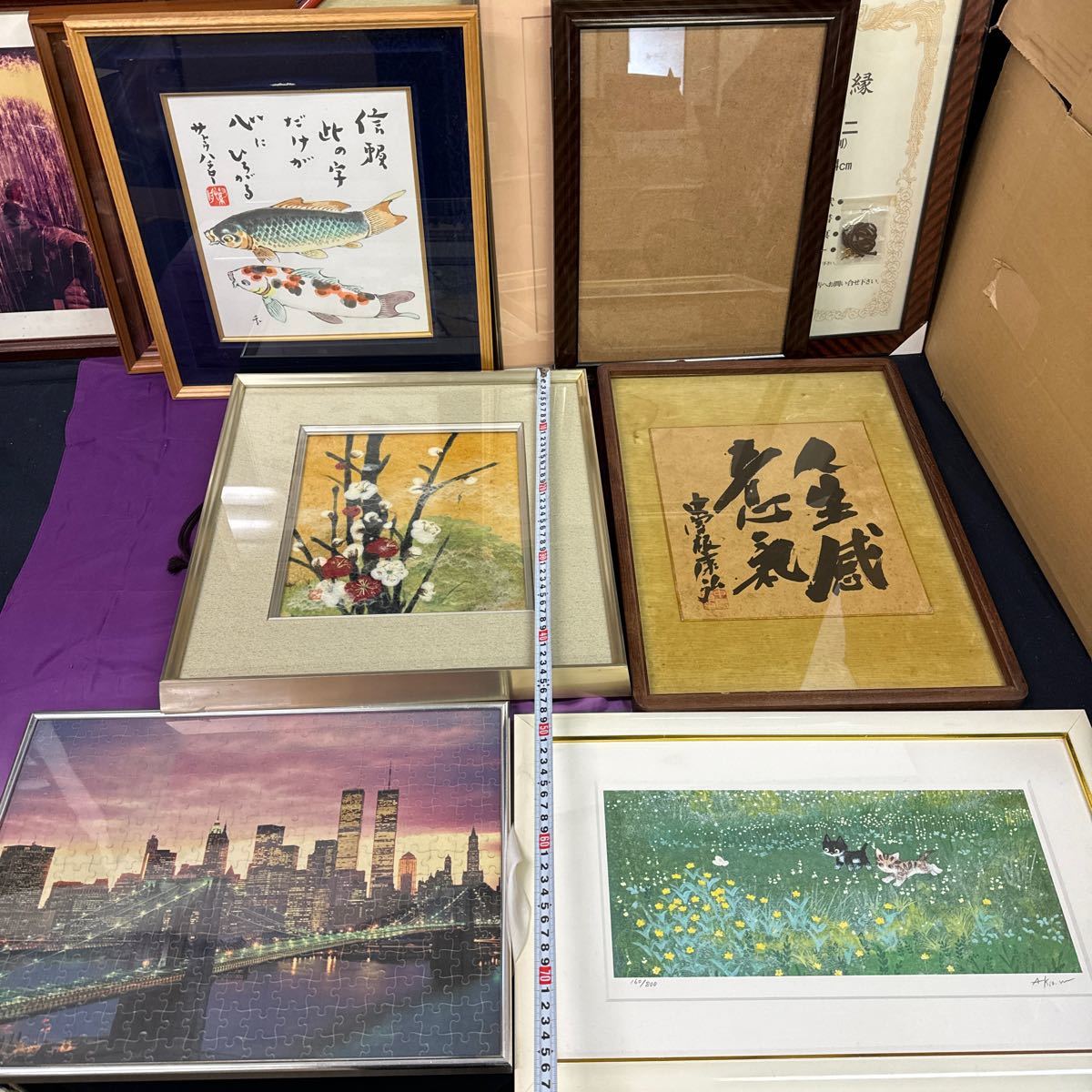 ◆中古 額縁 まとめ売り 15点セット 色紙 絵画 ポスター 賞状 木製 アルミ アート フレーム 洋風 和風 インテリア 美術工芸 135-53_画像4