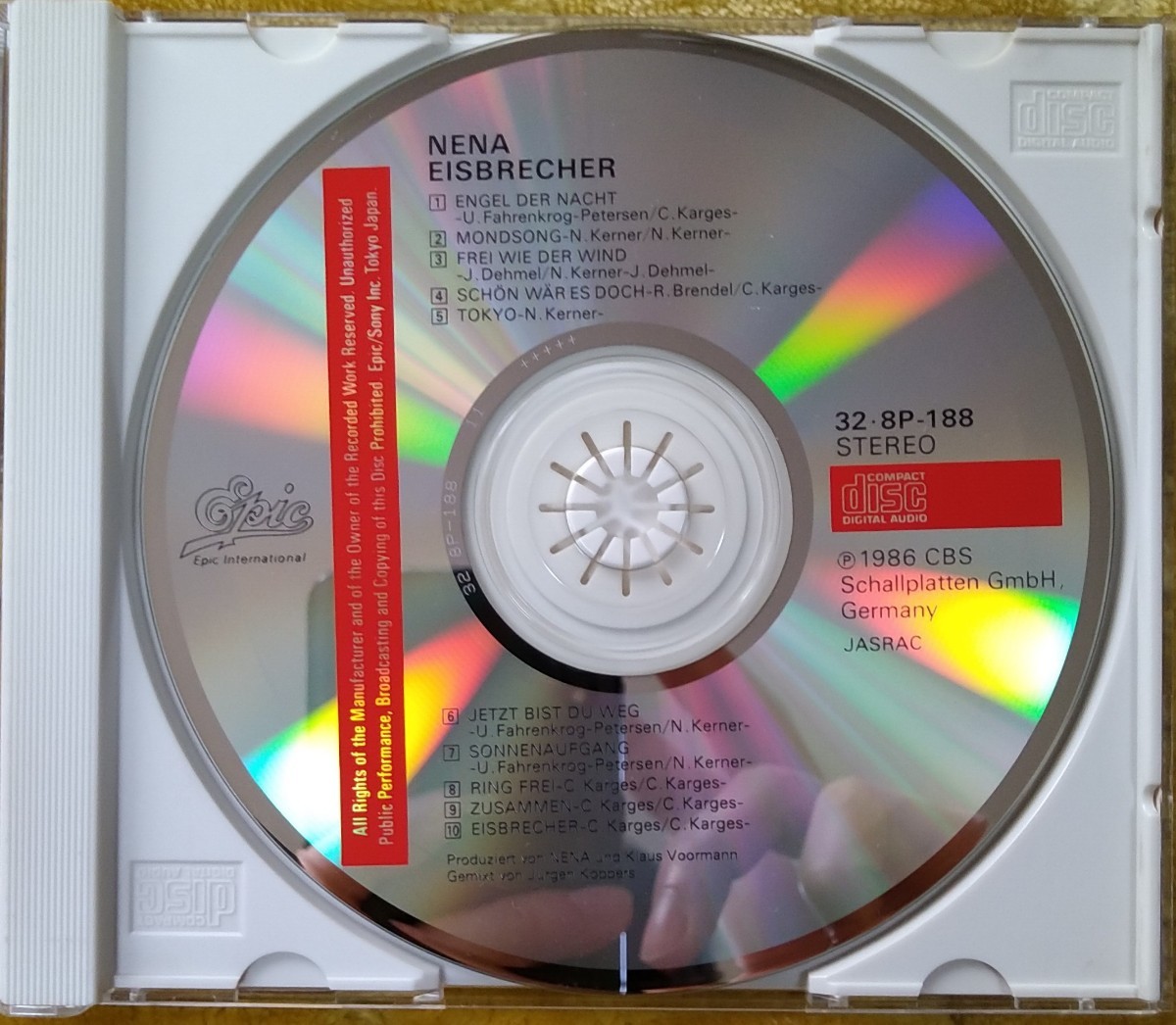アイスブレイカー ネーナ 廃盤国内盤中古CD Eisbrecher Nena 32・8P-188 3200円盤 EPIC/SONY_画像3