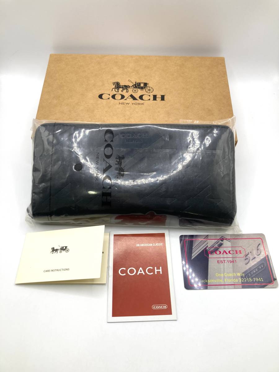 【CT5939】COACH 長財布 アコーディオンラウンドジップウォレット F74881 箱付き ラウンドファスナー 財布 コーチ アウトレット品_画像1