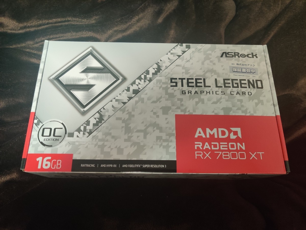 新品同様 Radeon RX7800XT Steel Legend OC 16GB Asrock RDNA3 保証書同封_画像1