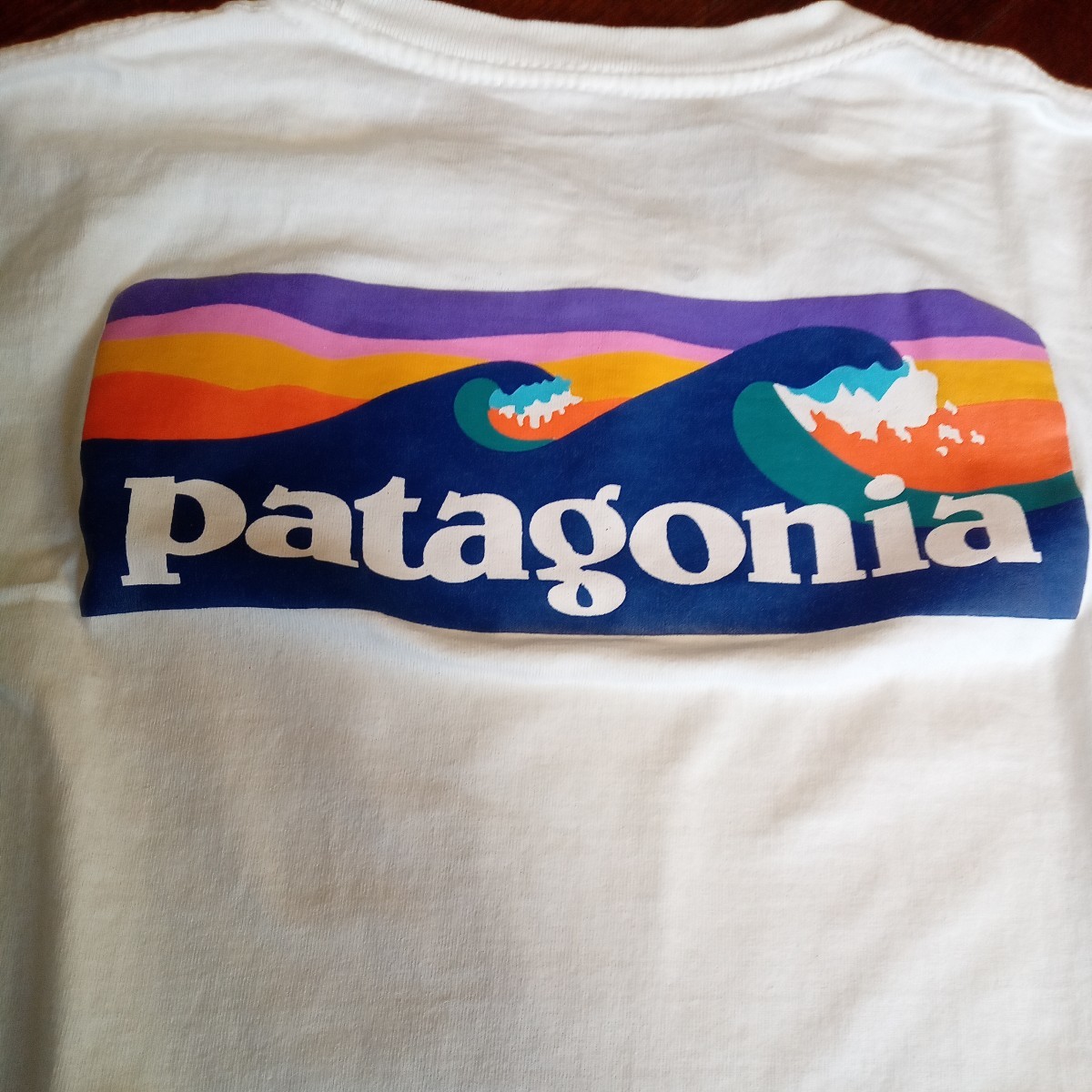 パタゴニア　波タグTシャツ　アメリカ製　メンズS_画像2