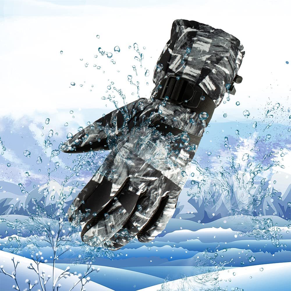 スキーグローブ 手袋 防水保温防寒 スマホ対応 雪遊び(サイズ：L ブラック色)_画像5