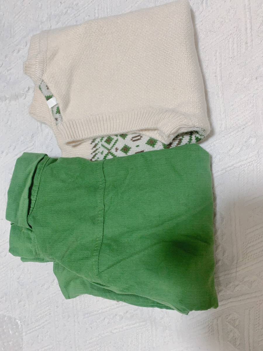 【2点セット】子供服 ニットベストニット+シャツ長袖 柔らかい　デザイン良い　可愛い(サイズ：120ｃｍ)　H37