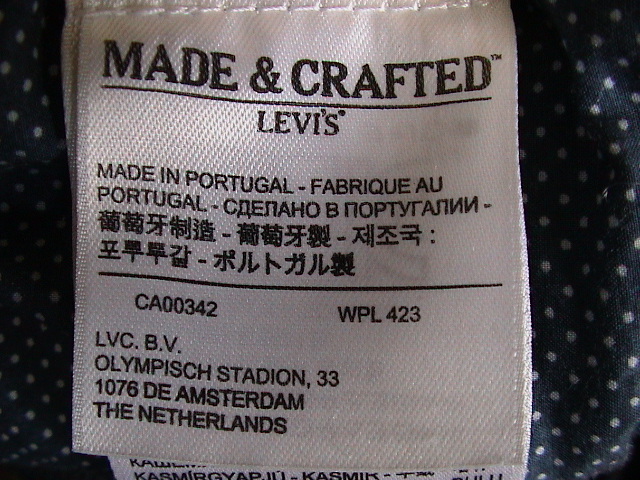 LEVI'S リーバイス MADE & CRAFTED メイド&クラフテッド　ウール　羊毛　カシミヤ　スタジャン　オールブラック　S～Mサイズ　　　 _画像9