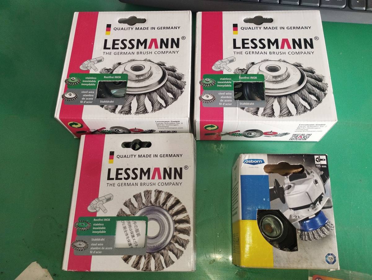 送料無料　未使用　LESSMANN ノットベベルブラシ 471254 2個 471214 osborn カップブラシ　№608131 _画像1