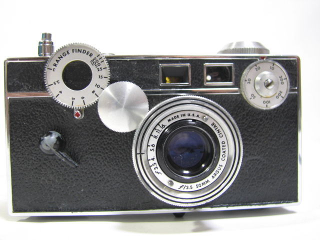 ビンテージ レンジファインダーカメラ アーガス ARGUS C-3 RANGE FINDER CINTAR 50mm F3.5 USA製 レンズ交換可 動作 革ケース_画像2