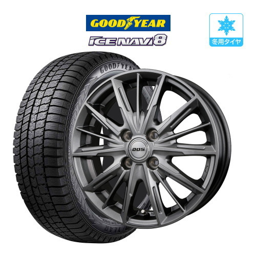 【2023年製】スタッドレスタイヤ ホイール4本セット BADX D,O,S(DOS) LC-15 グッドイヤー アイスナビ 8 165/55R15_画像1