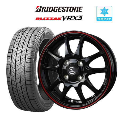 スタッドレスタイヤ ホイール 4本セット BADX エスホールド S-5V ブリヂストン ブリザック VRX3 165/60R15 ハスラー_画像1