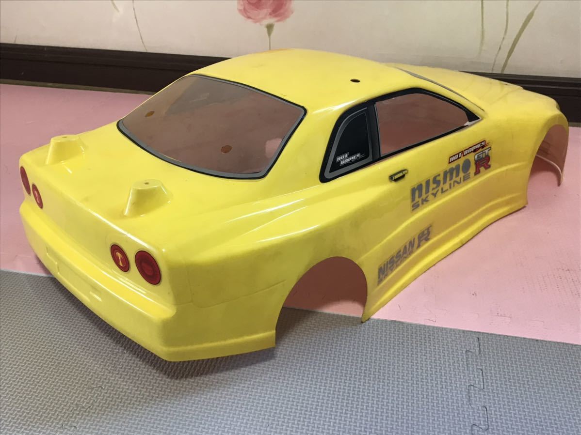 送料無料　1/5? 日産 スカイライン GT-R R34 エンジンカー ラジコンボディ　hpi racing NISSAN SKYLINE 当時物