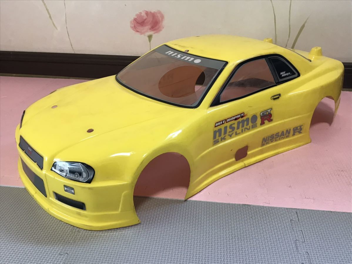 送料無料　1/5? 日産 スカイライン GT-R R34 エンジンカー ラジコンボディ　hpi racing NISSAN SKYLINE 当時物