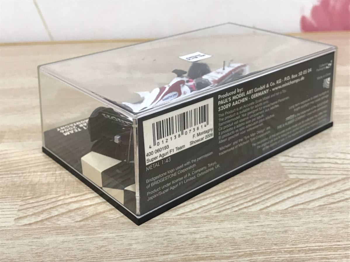 送料無料　1/43 スーパーアグリ F1 チーム ショーカー フォーミュラーカー ミニカー ミニチャンプス MINICHAMPS SUPER AGURI TEAM SHOWCAR_画像6