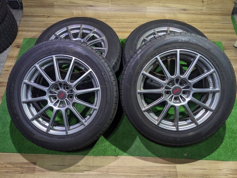 2021年 SUBARU スバル 純正 オプション 17インチ 7J +48 PCD100 5H DUNLOP SPORT MAXX 050 225/55R17 97V フォレスター レガシィ BRZ E399_画像1