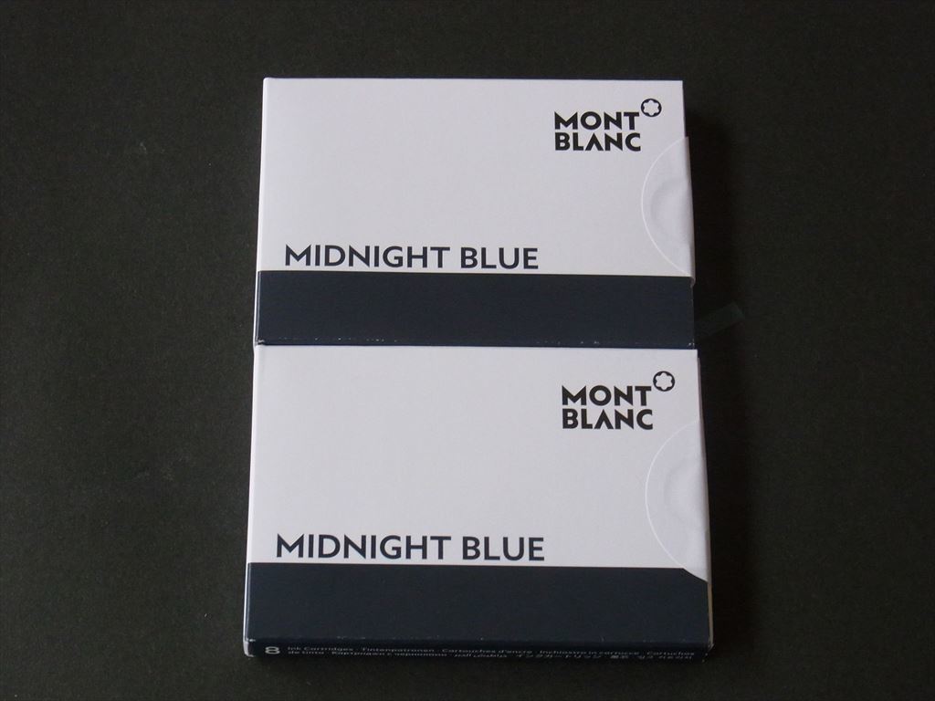 送料無料：新品未使用　即決 モンブラン インク ミッドナイトブルー2箱 MontBlanc_画像1