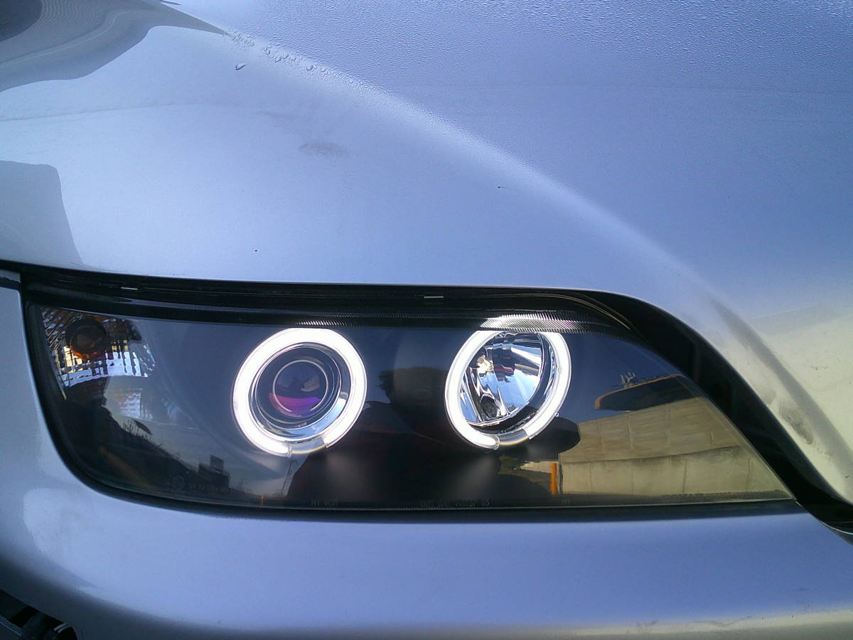 ★ BMW E36/7 Z3 イカリング ヘッドライト 左右 HID ヘッドランプ ★ CL20 CN22_取り外し前　イカリング点灯時