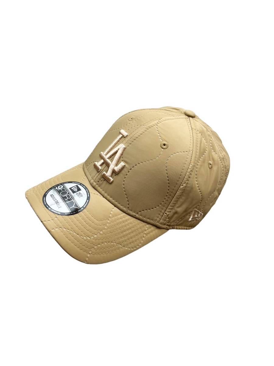 ニューエラ キャップ 帽子 9FORTY コットン素材 ドジャース ベージュ×ベージュ ストラップ仕様 MLB NEWERA 9FORTY LEAGUE BASIC CAP 新品_画像5