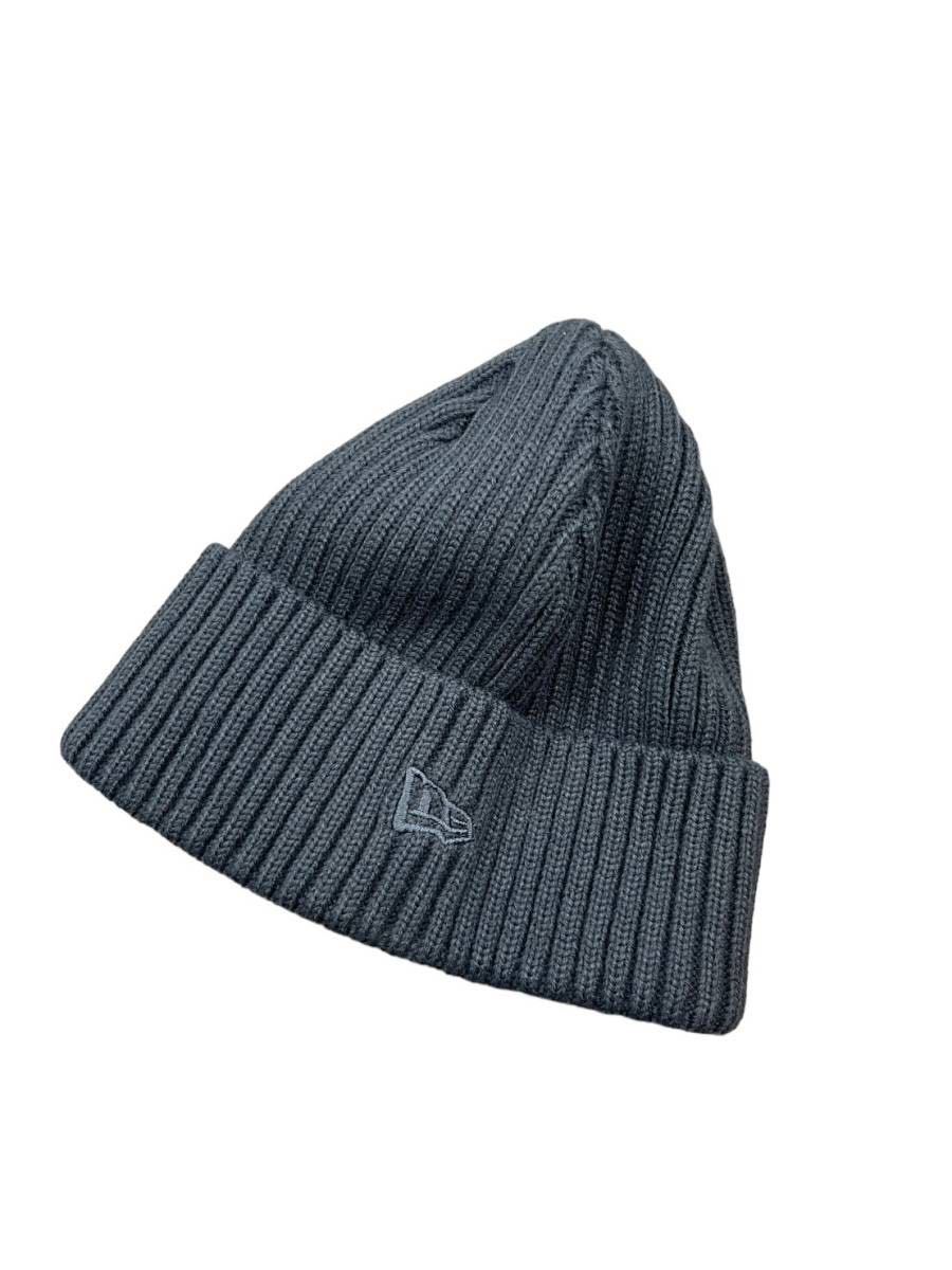 ニューエラ ニットキャップ NE908 ビーニー帽 刺繍ロゴ ワンサイズ グラファイト ユニセックス 防寒 NEWERA CLASSIC CUFF BEANIE 新品_画像4