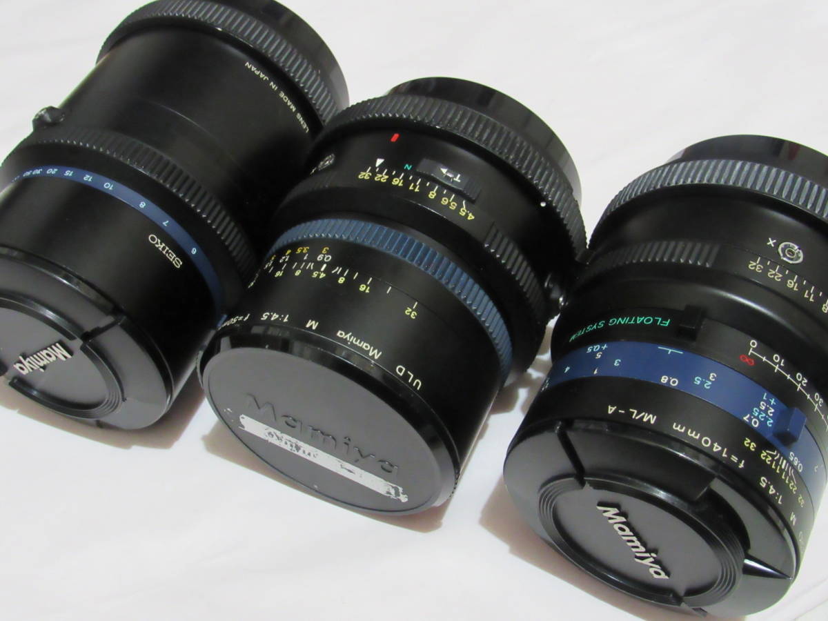 ★Mamiyaレンズまとめ売り　ジャンク品★Mamiya MACRO M F4.5 f=140mm M/L-A ULD Mamiya M F4.5L F=50mm MAMIYA-SEKOR Z f=180mm F4.5 W-N_画像1