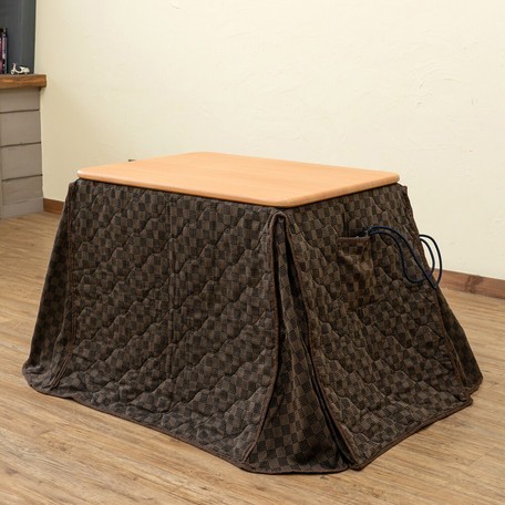  dining kotatsu . quilt 2 point set high type kotatsu table 80/60 Brown color 