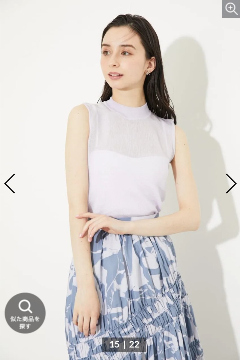 新品タグ付き rienda リエンダ シアーハイネックKnit TOP ノースリーブ ニット トップス_画像5