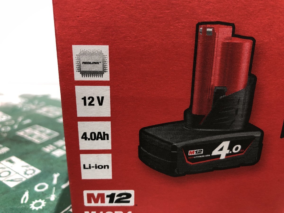 ② 未使用中古品 電動工具 Milwaukeeミルウォーキー リチウムイオンバッテリー M12 M12B4 12V 4.0Ah 本体のみ ITH5FGMF8G7G_画像2