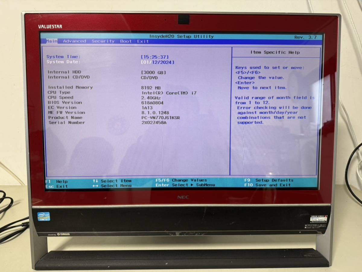 NEC PC-VN770JS Core i7 メモリ8GB HDD3TB ジャンク_画像1