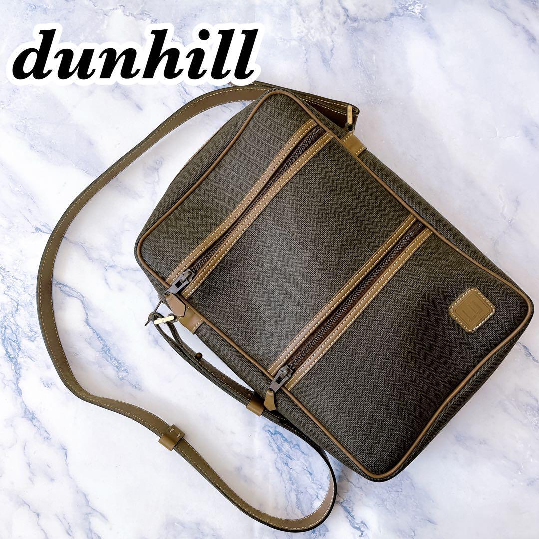 送料無料　dunhill　ダンヒル ショルダーバッグ　PVC レザー　ビジネスバッグ　肩掛け　斜めがけ　メンズ　A4サイズ可能