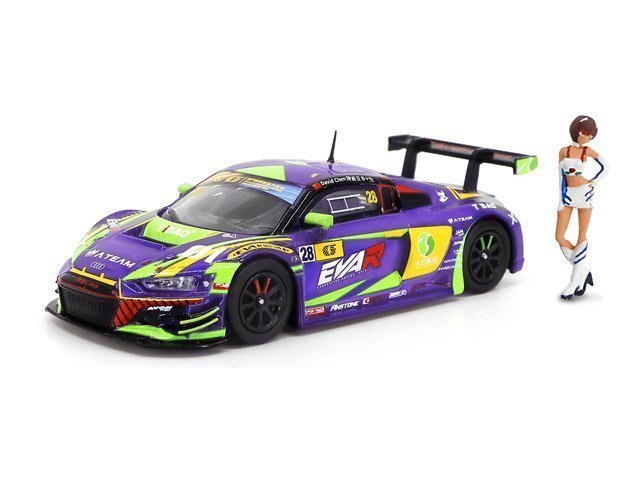 【POP RACE社製】★1/64 Audi R8 LMS エヴァンゲリオン(エヴァンゲリヲン)RT 初号機 TSRT R8 Macau GT Cup 2020 ＆ レイRQフィギュアセット_画像4