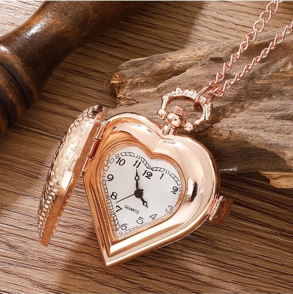  arrival! Classic pocket watch Heart type pink gold 
