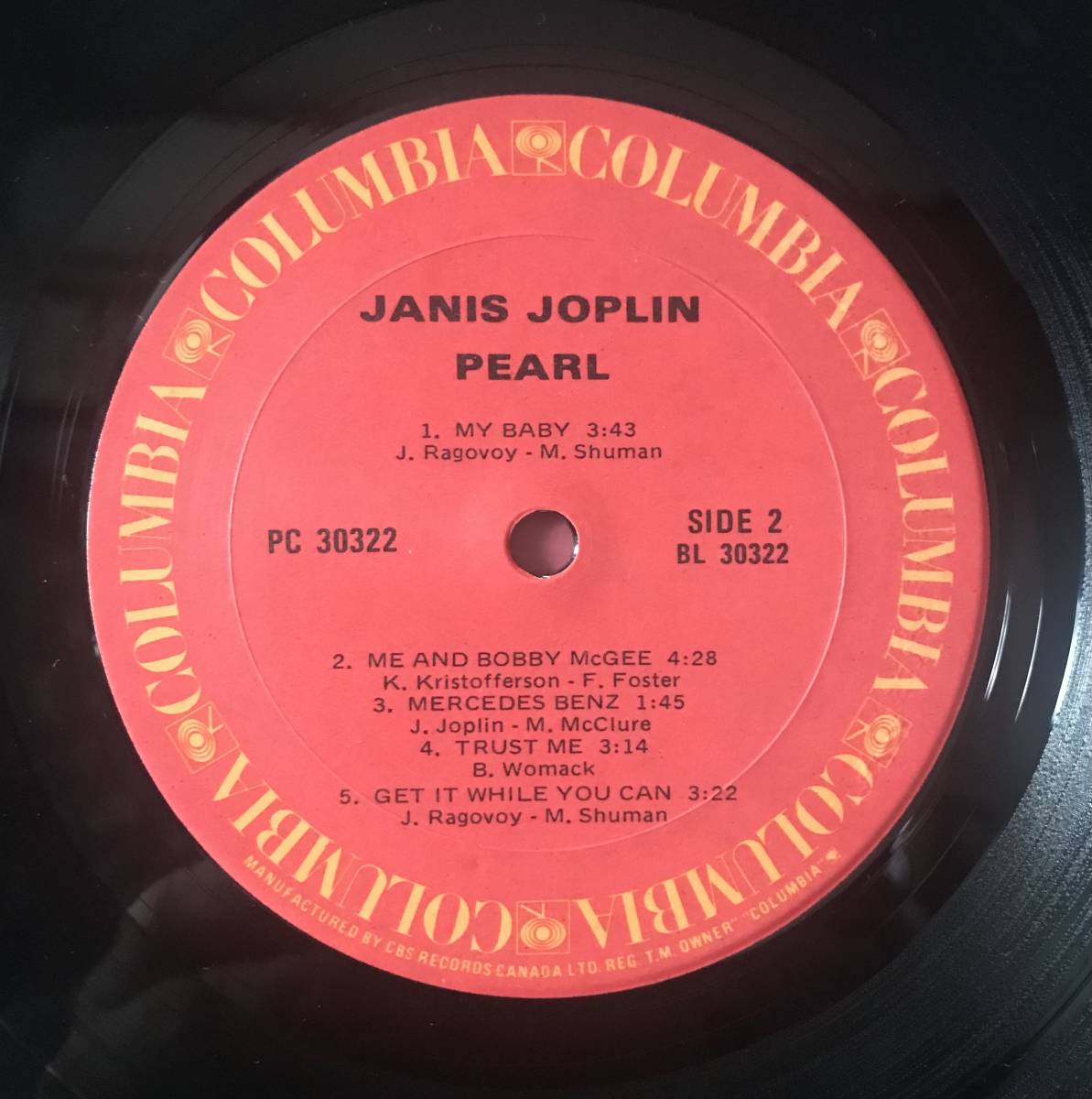 Janis Joplin / Pearl カナダ盤 LP ジャニス・ジョプリン パール の画像4