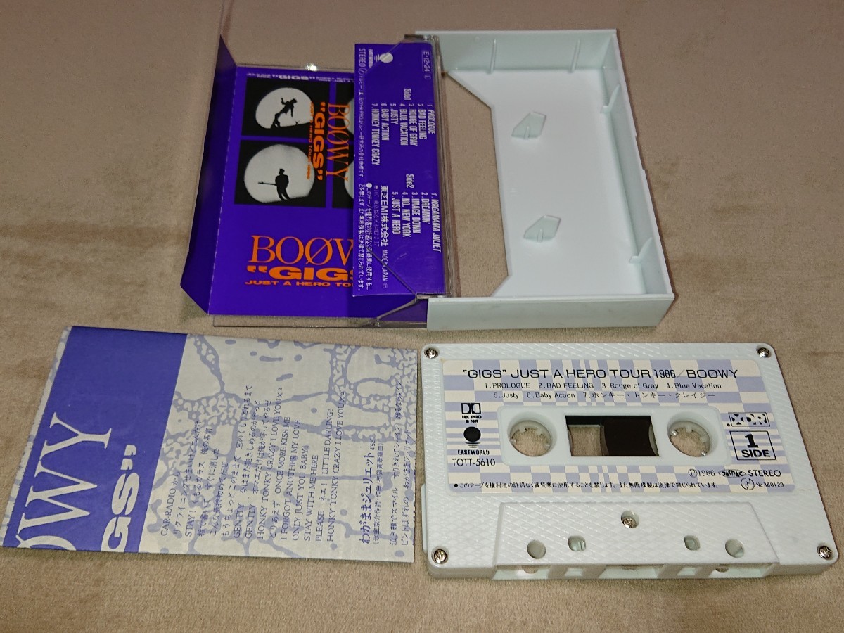 BOOWY GIGS JUST A HERO TOUR 1986 カセットテープ ギグス ジャスト・ア・ヒーロー ツアー 1986_画像3