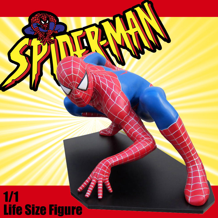 等身大フィギュア スパイダーマン しゃがみ・闘い 台座固定式 長さ130cm FRP製 SPIDERMAN アメキャラ アメリカ雑_画像2