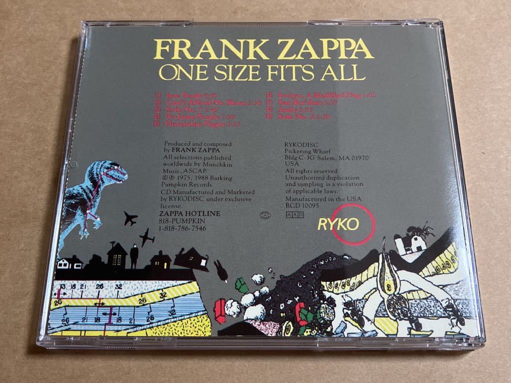 CD FRANK ZAPPA AND THE MOTHERS OF INVENTION / ONE SIDE FITS ALL RCD10095 フランク・ザッパ US盤 RYKO 盤面キズ多い_画像2