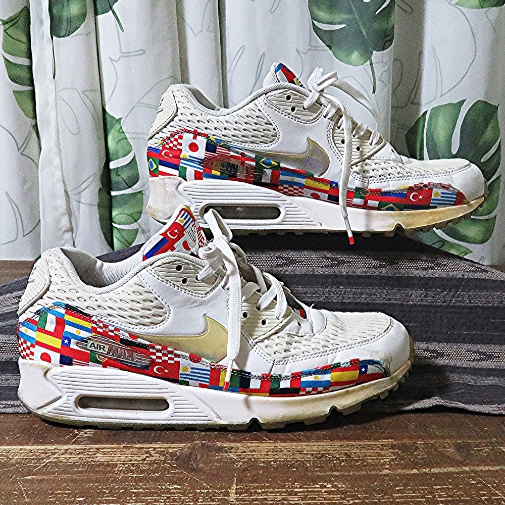 NIKE エアマックス 国旗柄 NIKE AIR MAX 90 NIC ナイキ 27.0cm スニーカー used メンズ national flag 中古品 シューズ 使用感あり 正規品_画像3