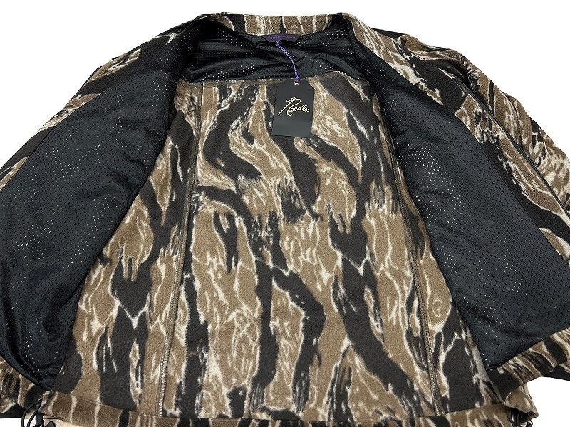  бесплатная доставка не использовался хранение товар NEEDLES Needles DI245 Warm-up V Neck Jacket Poly Fleece TIGER CAMO Tiger утка V шея флис жакет 