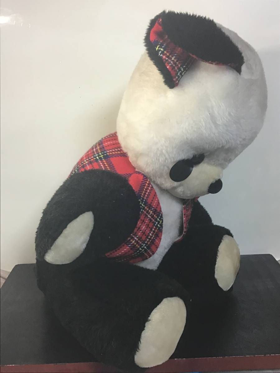  retro pop o-ike lovely Panda soft toy check pattern apron total length approximately 50cm interior collection that time thing present condition goods 