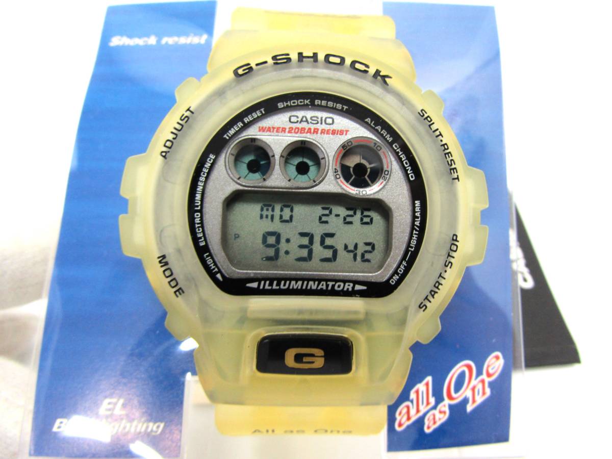 1円～ 未使用品 動作品 CASIO カシオ G-SHOCK Gショック 1996年 第5回 イルクジ DW-6900K-8CT 腕時計 デジタル メンズ レトロ_画像2