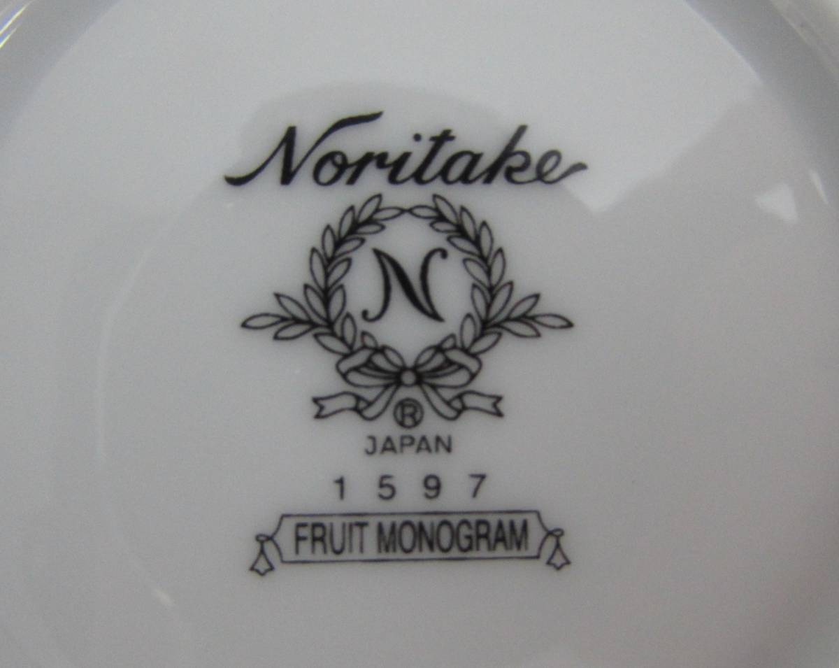 未使用 保管品 Noritake ノリタケ フルーツモノグラム プレート 小皿 ティーバッグトレイ 5枚セット ブランド 洋食器 陶磁器 10×10×1.8㎝_画像5