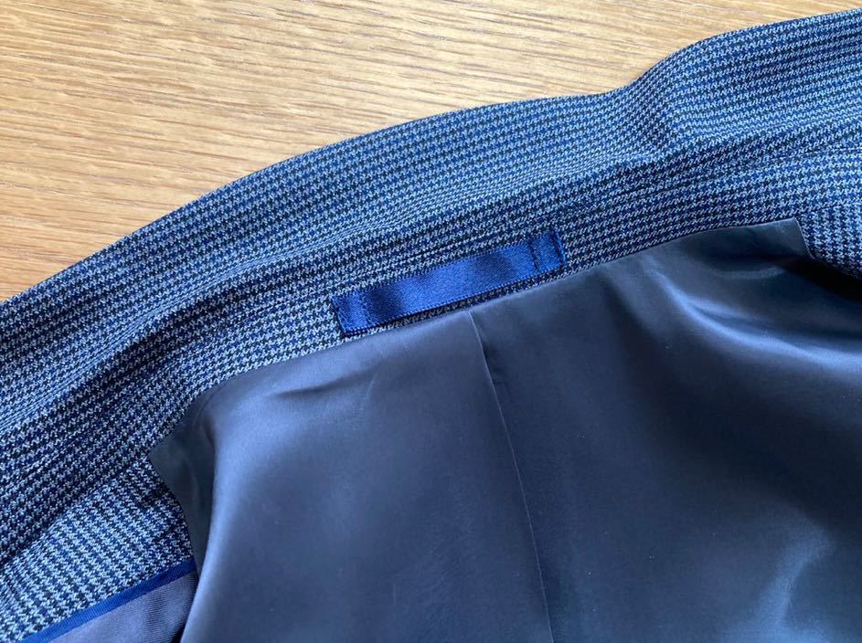 洗える♪ 極美品 スーツの青木 LES MUES レミュー ビジネス テーラード ジャケット 9号 レディース 黒 グレー 千鳥格子 チェック/ OL 通勤_画像5