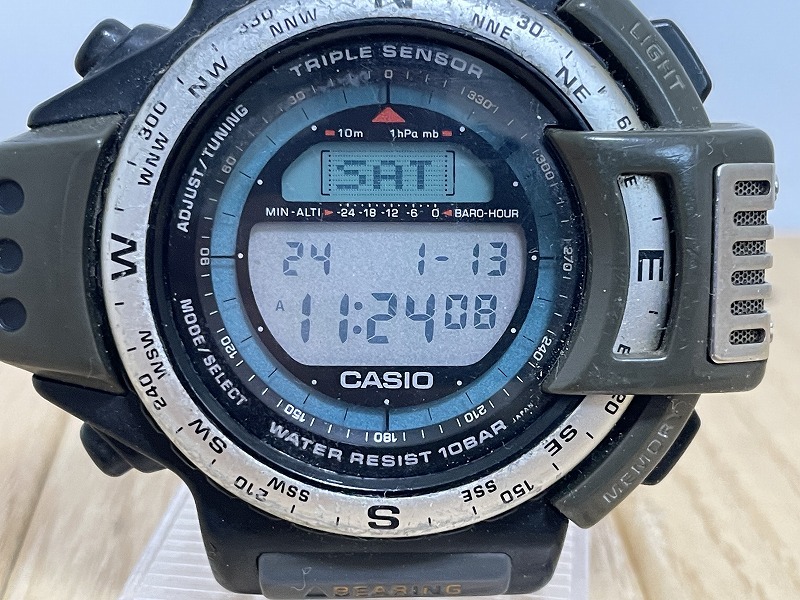 CASIOカシオPRO TREKプロトレックATC-1100ブラック腕時計現状品 新品電池_画像2