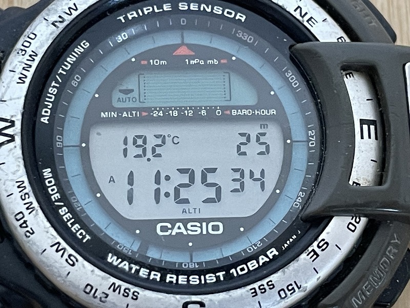 CASIOカシオPRO TREKプロトレックATC-1100ブラック腕時計現状品 新品電池_画像9