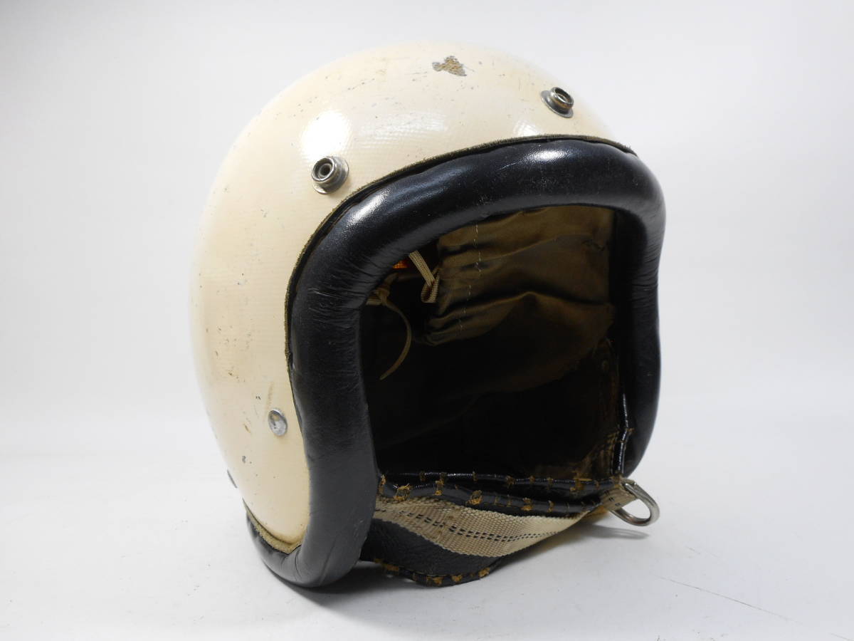 50s McHAL jet helmet leather to coil double strap * 50 period Mac hole BELL 500TX Knuckle head panhead side valve(bulb) 