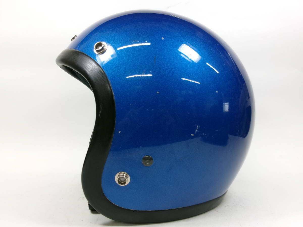 S shell!80s BELL R-T jet helmet blue metallic 7 eyes deep has processed .M * 80 period bell RT BELL 500TX MOTO3 BUCO shovel iron 