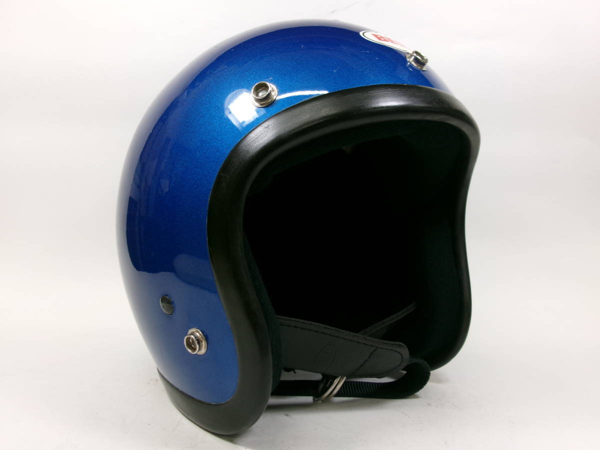 S shell!80s BELL R-T jet helmet blue metallic 7 eyes deep has processed .M * 80 period bell RT BELL 500TX MOTO3 BUCO shovel iron 