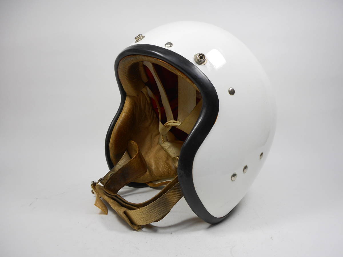 レア！60s AVIAKIT ジェットヘルメット 7 1/4 白 ルイスレザー ★ D.LEWIS EVEROAK エバーオーク ROCKERS 69 英車 トライアンフ BSA NORTON