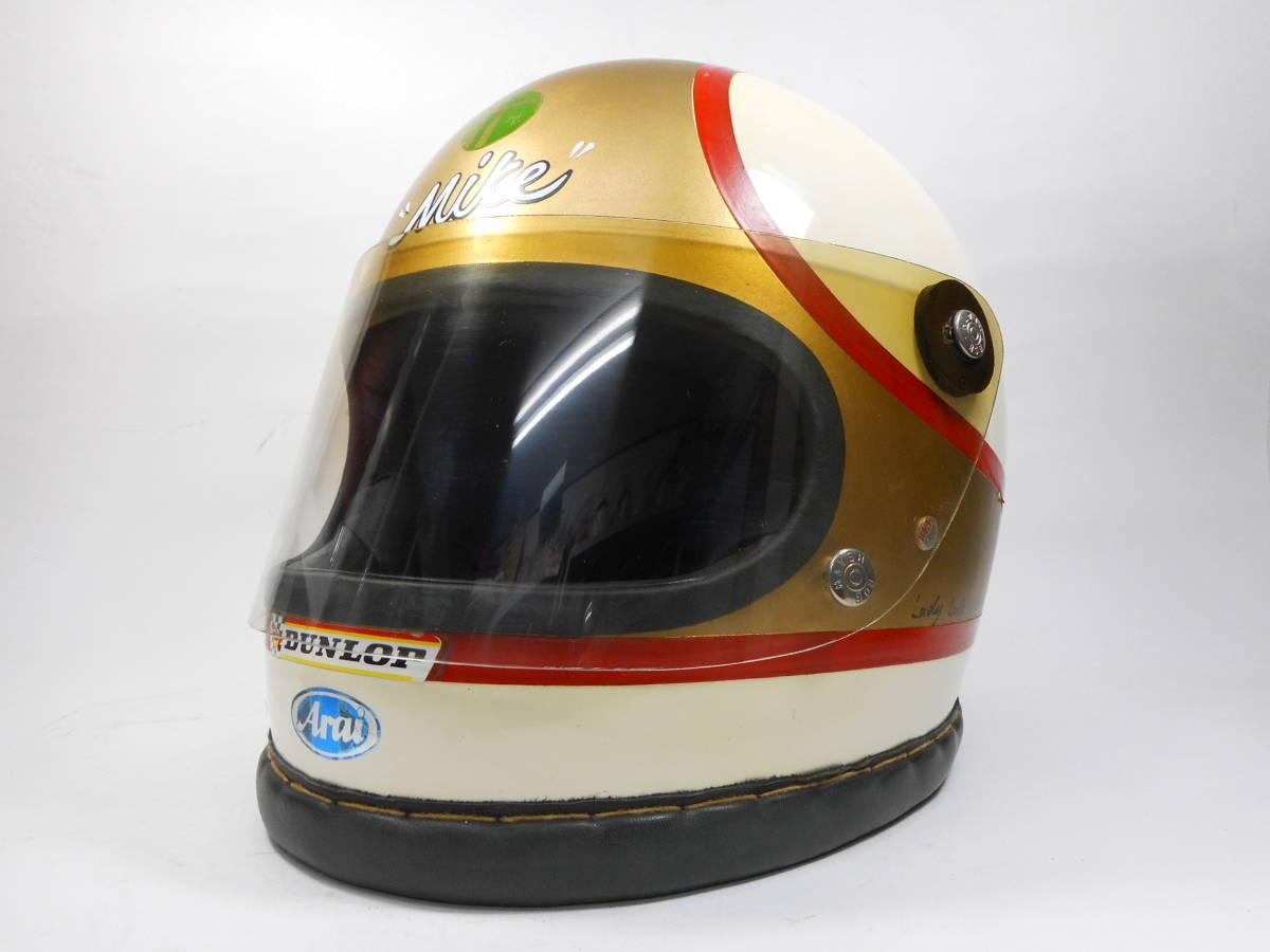 人気大割引 革巻き HAILWOODレプリカ MIKE アライ HA レア!70s ダブルストラップ DUCATI マン島 TT 新井廣武 HA ヘイルウッド マイク 70年代 ★ M オートバイ