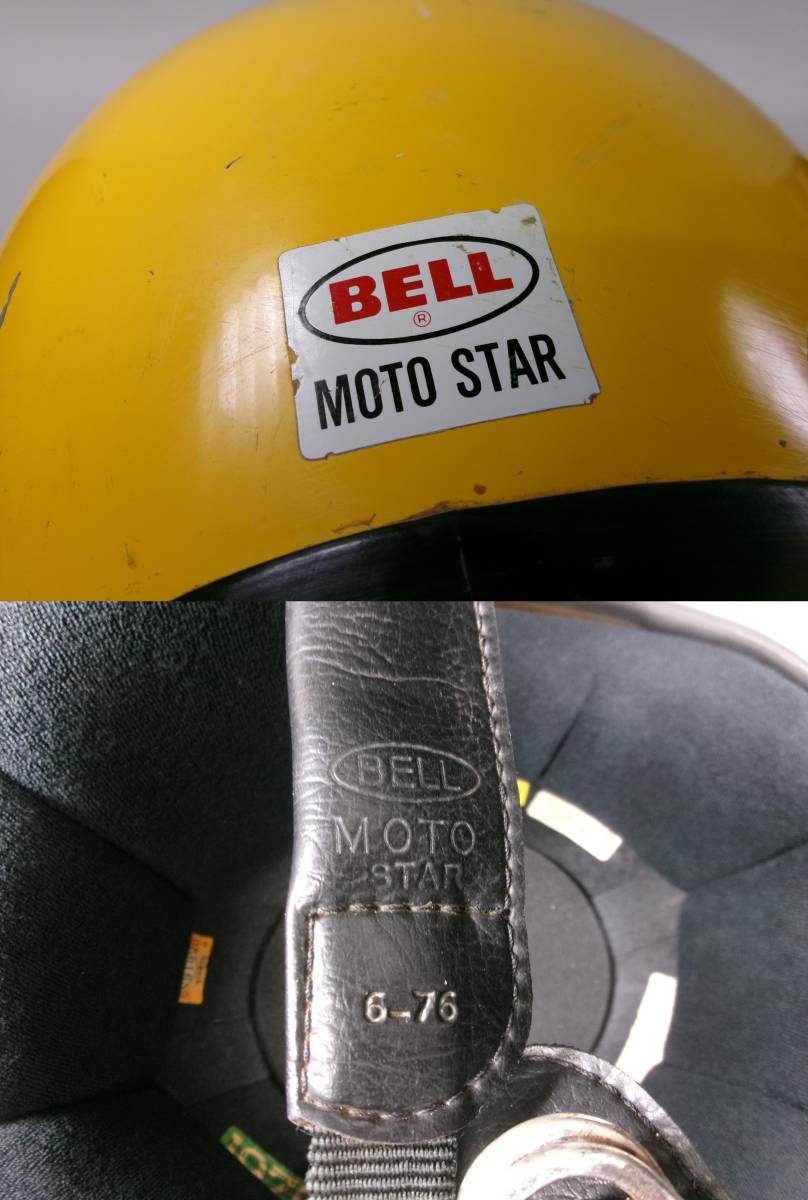 70s BELL MOTO STAR 7 1/8 目深加工済み M ★ 70年代 ベル モト スター 3 MOTO 3 MADMAX 500TX STAR オフロード モトクロス ダートバイク_画像8